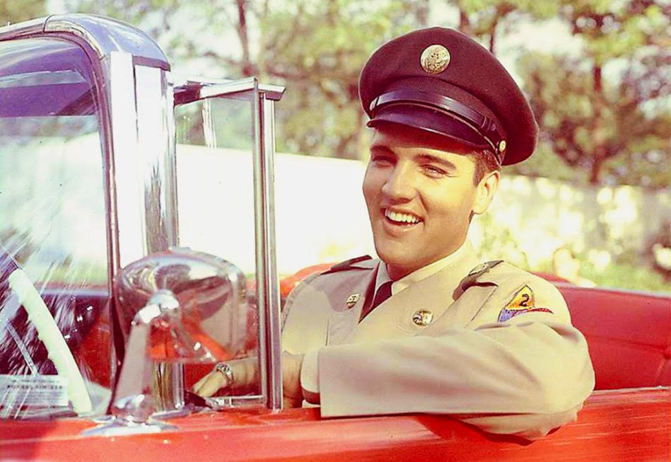 elvis in car army